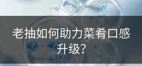 老抽如何助力菜肴口感升级？